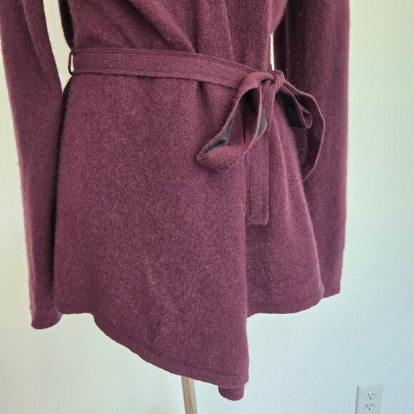 Pendleton Plus Cashmere Cardigan Tie Waist Open Sangria Purple Women 1X - Picture 5 of 13